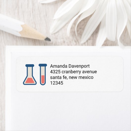 Beaker & Test Tube Science Geëerd Etiket (Insitu)