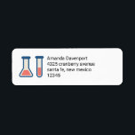 Beaker & Test Tube Science Geëerd Etiket<br><div class="desc">Adresetiketten met een schattige tekening van een reageerbuis en een bekerglas. Ideaal voor soorten wetenschap.</div>
