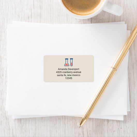 Beaker & Test Tube Science Geëerd Etiket (Insitu)