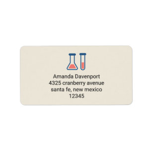 Beaker & Test Tube Science Geëerd Etiket