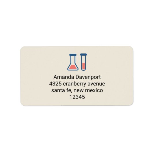 Beaker & Test Tube Science Geëerd Etiket (Voorkant)