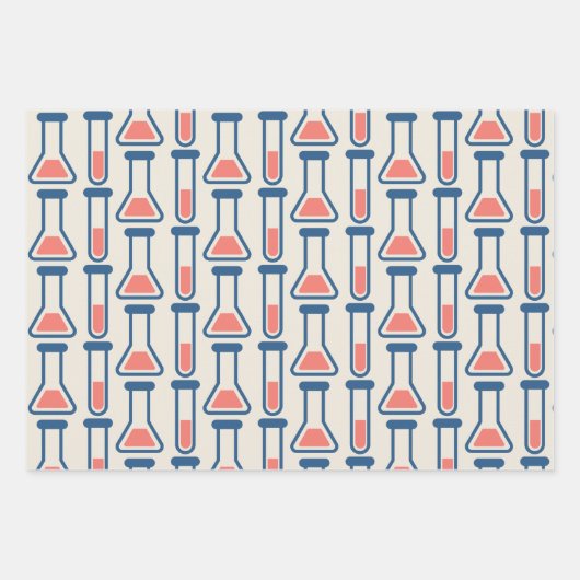 Beaker & Test Tube Science Geëerd Inpakpapier Vel (Voorkant 3)