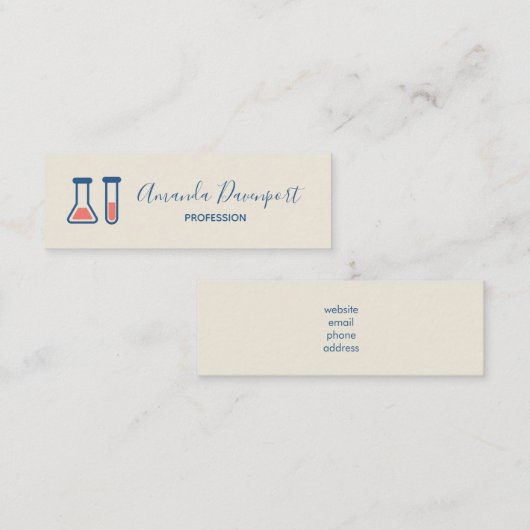 Beaker & Test Tube Science Geëerd Mini Visitekaartje (Voorkant / Achterkant)