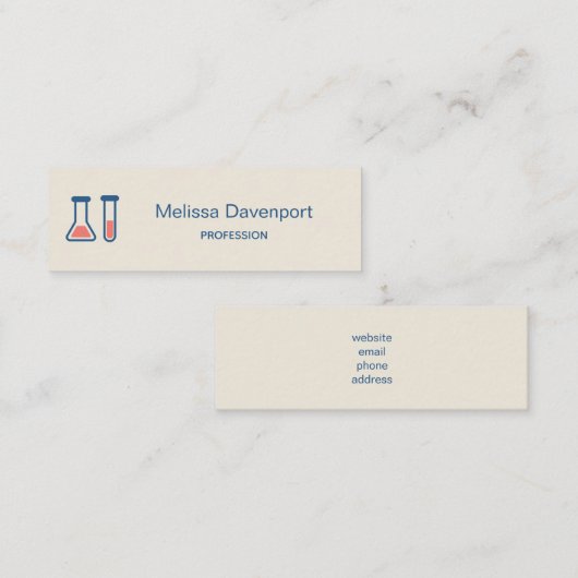 Beaker & Test Tube Science Geëerd Mini Visitekaartje (Voorkant / Achterkant)