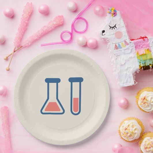 Beaker & Test Tube Science Geëerd Papieren Bordje (Feest)