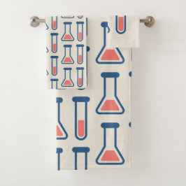 Beaker & Test Tube Science Geëerd Patroon Bad Handdoek