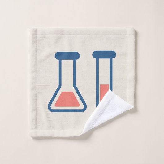 Beaker & Test Tube Science Geëerd Patroon Bad Handdoek (Wasdoekje)