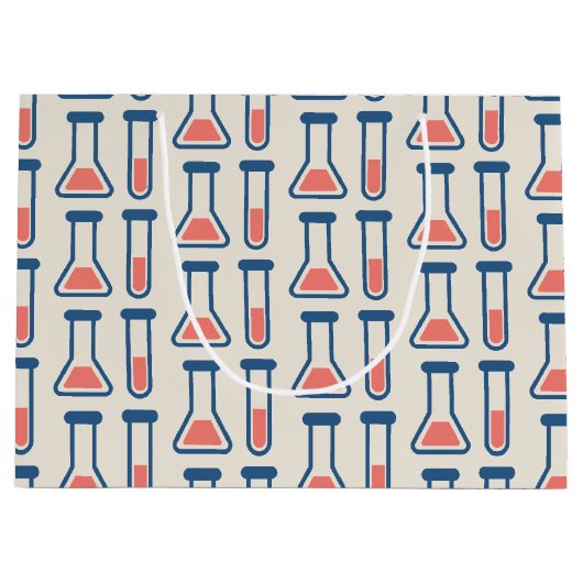 Beaker & Test Tube Science Geëerd Patroon Groot Cadeauzakje (Voorkant)