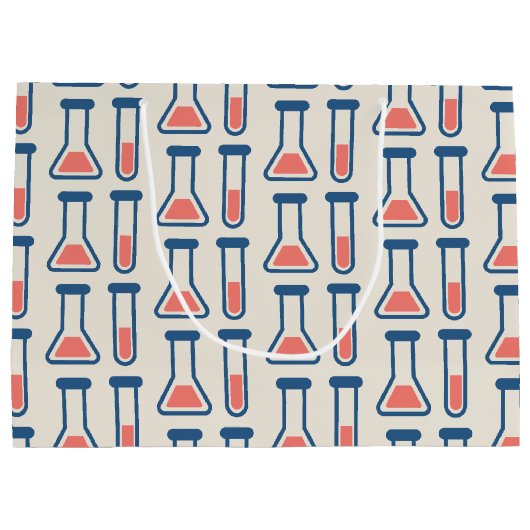 Beaker & Test Tube Science Geëerd Patroon Groot Cadeauzakje (Achterkant)