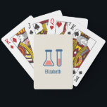 Beaker & Test Tube Science Geëerd Pokerkaarten<br><div class="desc">Speelkaarten met een schattige tekening van een reageerbuis en een bekerglas. Ideaal voor soorten wetenschap.</div>