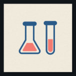 Beaker & Test Tube Science Geëerd Poster<br><div class="desc">Poster met een schattige tekening van een reageerbuis en een bekerglas. Ideaal voor soorten wetenschap.</div>