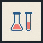 Beaker & Test Tube Science Geëerd Poster<br><div class="desc">Poster met een schattige tekening van een reageerbuis en een bekerglas. Ideaal voor soorten wetenschap.</div>