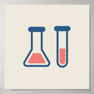 Beaker & Test Tube Science Geëerd Poster