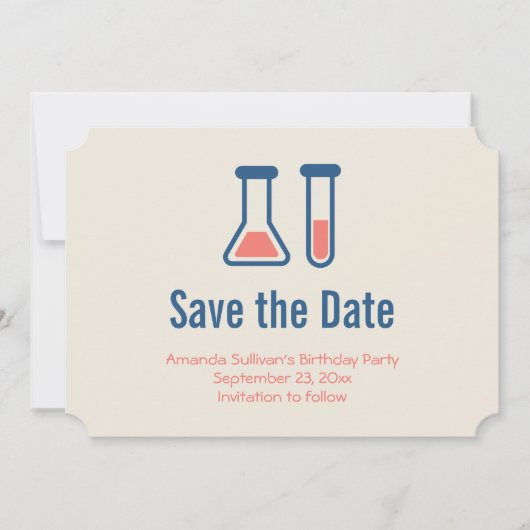Beaker & Test Tube Science Geëerd Save The Date (Voorkant)