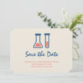 Beaker & Test Tube Science Geëerd Save The Date (Staand voorkant)