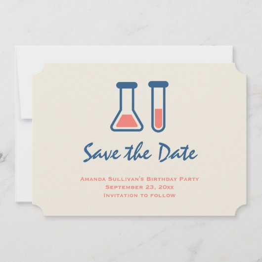 Beaker & Test Tube Science Geëerd Save The Date (Voorkant)
