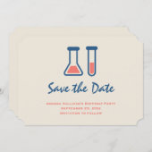 Beaker & Test Tube Science Geëerd Save The Date (Voorkant / Achterkant)