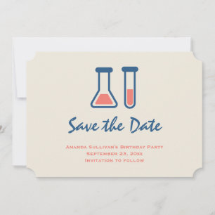 Beaker & Test Tube Science Geëerd Save The Date