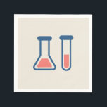 Beaker & Test Tube Science Geëerd Servet<br><div class="desc">Papierservetten met een schattige tekening van een reageerbuis en een bekerglas. Ideaal voor soorten wetenschap.</div>