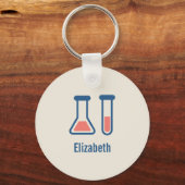 Beaker & Test Tube Science Geëerd Sleutelhanger (Voorkant)