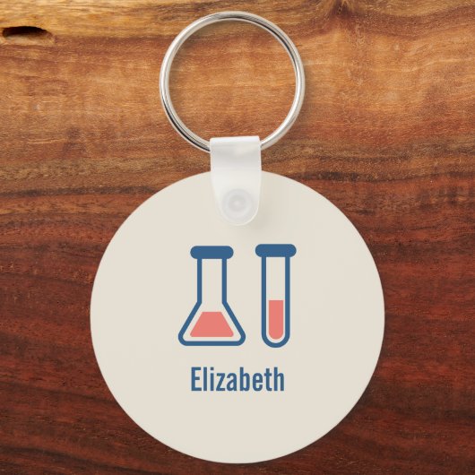 Beaker & Test Tube Science Geëerd Sleutelhanger (Voorkant)