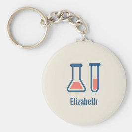 Beaker & Test Tube Science Geëerd Sleutelhanger