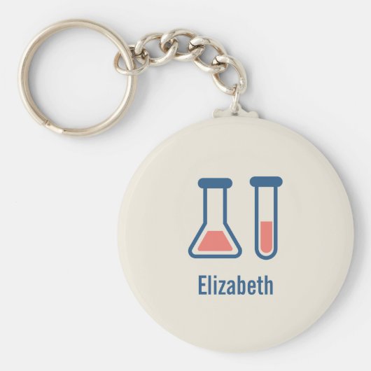 Beaker & Test Tube Science Geëerd Sleutelhanger (Voorkant)