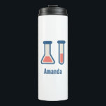 Beaker & Test Tube Science Geëerd Thermosbeker<br><div class="desc">Thermische trommel met een schattige tekening van een reageerbuis en bekerglas. Ideaal voor soorten wetenschap.</div>