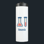 Beaker & Test Tube Science Geëerd Thermosbeker<br><div class="desc">Thermische trommel met een schattige tekening van een reageerbuis en bekerglas. Ideaal voor soorten wetenschap.</div>