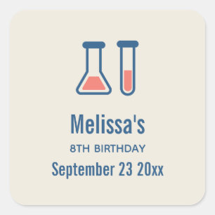 Beaker & Test Tube Science Geëerd Vierkante Sticker