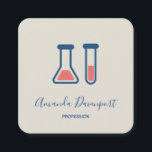 Beaker & Test Tube Science Geëerd Vierkante Visitekaartje<br><div class="desc">Visitekaartjes met een schattige tekening van een reageerbuis en een bekerglas. Ideaal voor soorten wetenschap.</div>