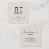 Beaker & Test Tube Science Geëerd Vierkante Visitekaartje (Voorkant / Achterkant)