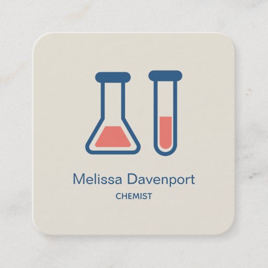Beaker & Test Tube Science Geëerd Vierkante Visitekaartje (Voorkant)