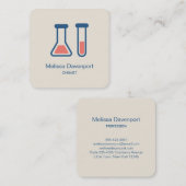 Beaker & Test Tube Science Geëerd Vierkante Visitekaartje (Voorkant / Achterkant)