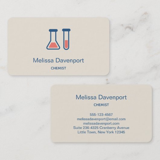 Beaker & Test Tube Science Geëerd Visitekaartje (Voorkant / Achterkant)
