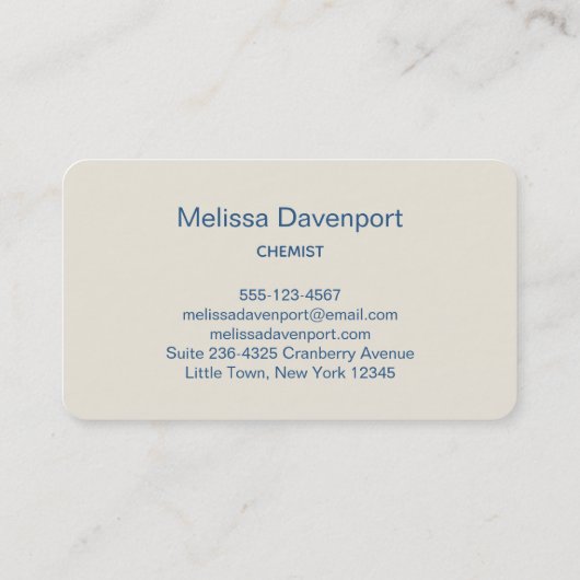 Beaker & Test Tube Science Geëerd Visitekaartje (Achterkant)