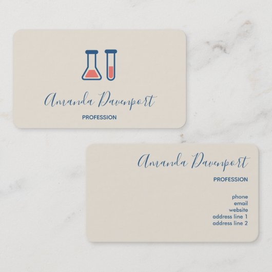 Beaker & Test Tube Science Geëerd Visitekaartje (Voorkant / Achterkant)