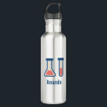 Beaker & Test Tube Science Geëerd Waterfles<br><div class="desc">Waterfles met een schattige tekening van een reageerbuis en een bekerglas. Ideaal voor soorten wetenschap.</div>