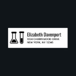 Beaker & Test Tube Science Geëerd Zelfinktende Stempel<br><div class="desc">Zelfinkend stempel met een schattige tekening van een reageerbuis en een bekerglas. Ideaal voor soorten wetenschap.</div>