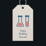 Beaker & Test Tube Science Vervolgende dag Cadeaulabel<br><div class="desc">Gift labels met een schattige tekening van een reageerbuis en een bekerglas. Ideaal voor wetenschappelijke liefhebbers.</div>