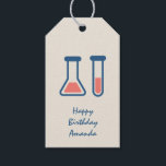 Beaker & Test Tube Science Vervolgende dag Cadeaulabel<br><div class="desc">Gift labels met een schattige tekening van een reageerbuis en een bekerglas. Ideaal voor wetenschappelijke liefhebbers.</div>