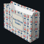 Beaker & Test Tube Science Vervolgende dag Groot Cadeauzakje<br><div class="desc">Gift bag met een schattige tekening van een reageerbuis en een bekerglas. Ideaal voor soorten wetenschap.</div>