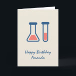 Beaker & Test Tube Science Vervolgende dag Kaart<br><div class="desc">Wenskaart met een schattige tekening van een reageerbuis en een bekerglas. Ideaal voor wetenschappelijke liefhebbers.</div>
