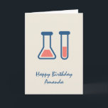 Beaker & Test Tube Science Vervolgende dag Kaart<br><div class="desc">Wenskaart met een schattige tekening van een reageerbuis en een bekerglas. Ideaal voor wetenschappelijke liefhebbers.</div>