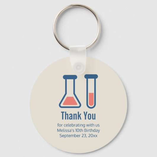 Beaker & Test Tube Science Vervolgende dag Sleutelhanger (Voorkant)