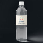 Beaker & Test Tube Science Vervolgende dag Waterfles Etiket<br><div class="desc">Etiketten voor waterflessen met een schattige tekening van een reageerbuis en een bekerglas. Ideaal voor soorten wetenschap.</div>