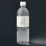 Beaker & Test Tube Science Vervolgende dag Waterfles Etiket<br><div class="desc">Etiketten voor waterflessen met een schattige tekening van een reageerbuis en een bekerglas. Ideaal voor soorten wetenschap.</div>