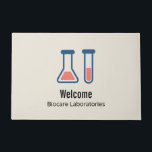 Beaker & Test Tube Science - Welkom Deurmat<br><div class="desc">Welkom doormat met een schattige tekening van een reageerbuis en een bekerglas. Ideaal voor soorten wetenschap.</div>