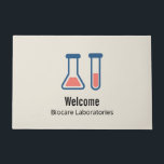 Beaker & Test Tube Science - Welkom Deurmat<br><div class="desc">Welkom doormat met een schattige tekening van een reageerbuis en een bekerglas. Ideaal voor soorten wetenschap.</div>