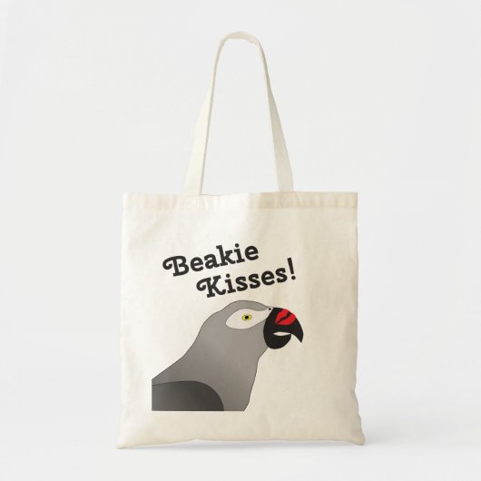 Beakie Kisses African Gray Parrot Tote Bag (Voorkant)